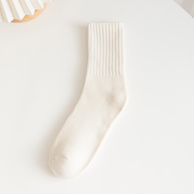 Męskie Zimowe Frotte Skarpetki Długie - Pogrubione Plus Aksamitne, Styl Mid-Tube, Idealne na Jesień i Zimę.