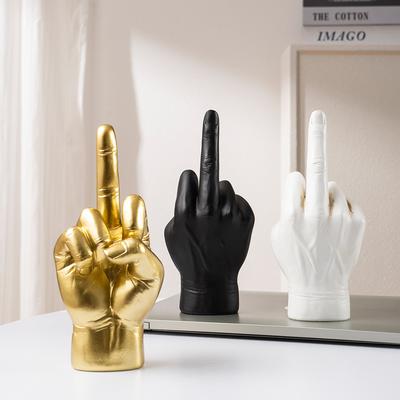 New American Vertical Middle Finger Gesture Creative Personalized Finger Sculpture Home Bedroom Resin Craft Ornaments