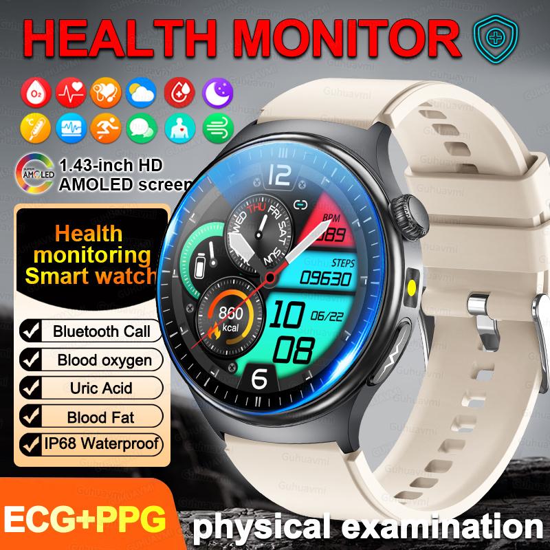 2026New Health Diagnosis Smart Watches Men Sport ECG Heart Rate Blood Pressure Uric acid Waterproof Smartwatches For Men women