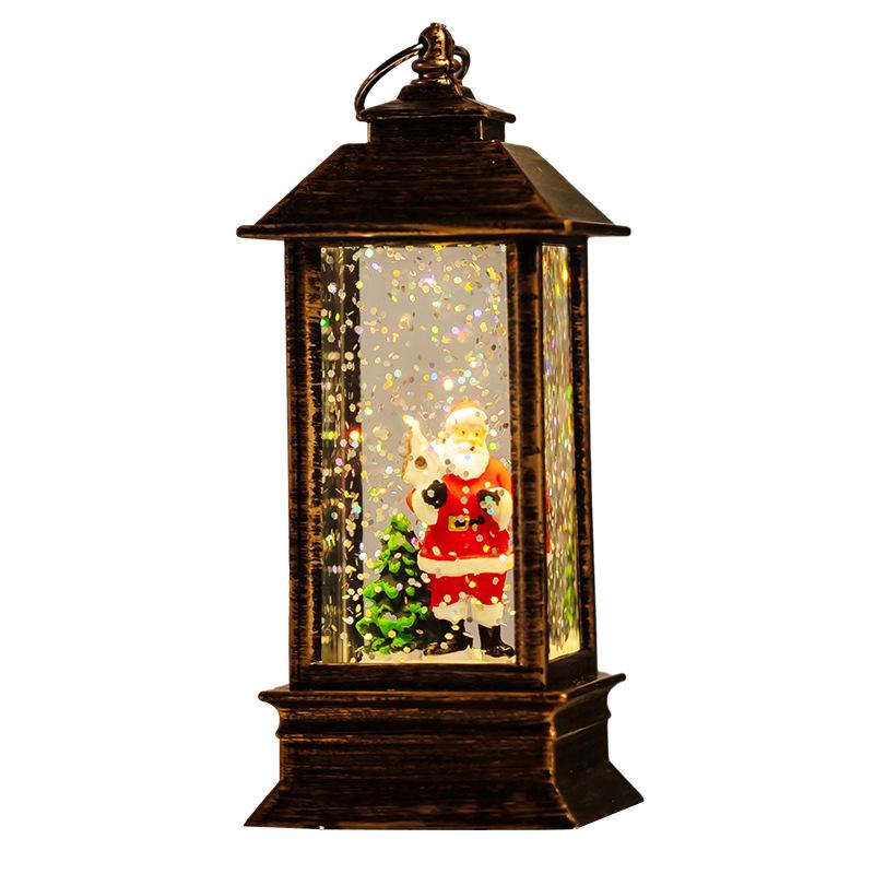 Christmas Santa Claus Crystal Lantern - Small Square Ornament & Party Decoration