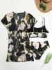 2026 European & American Plus Size 3-Piece Split Bikini Set with Mesh Cover-up.