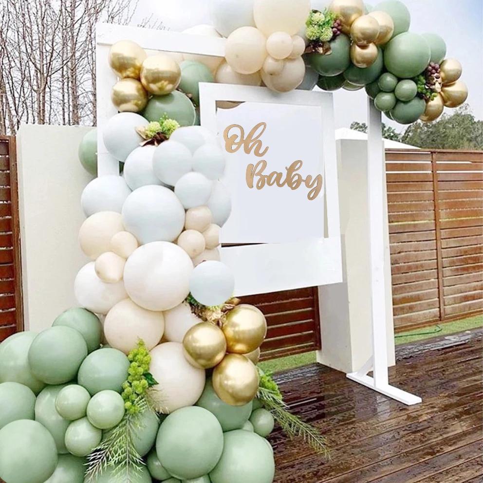 Zielony Srebrny Girlanda Balonowa Łuk Łańcuch Ślub Urodziny Dekoracja Balonowa Balony na Przyjęcie Urodzinowe Dla dzieci Dekoracja Baby Shower