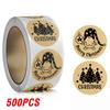 100-500pcs Brown Christmas Labels Sealing Sticker Aesthetic Kraft Paper Thank You Stationery Supply Decorative Scrapbook