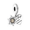 Snowflake And Heart Charm Pendant Women Pendants Silver Gold 792012CZ_P1