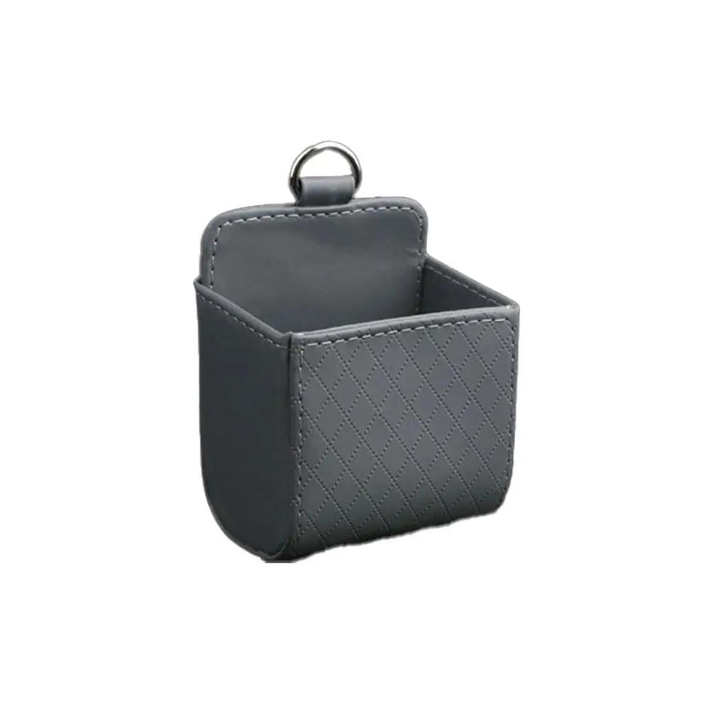Multi-functional Car Storage Box-Leather Hanging Pocket For Vent, Glasses,Fits Phone, Cigarettes, & Cards Car Accessories H6A9