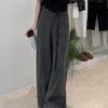 Women's Popular Gray Wide-Leg Pants - New Spring Style, Fashionable, Versatile, Loose, Slimming, Casual Straight-Leg Design