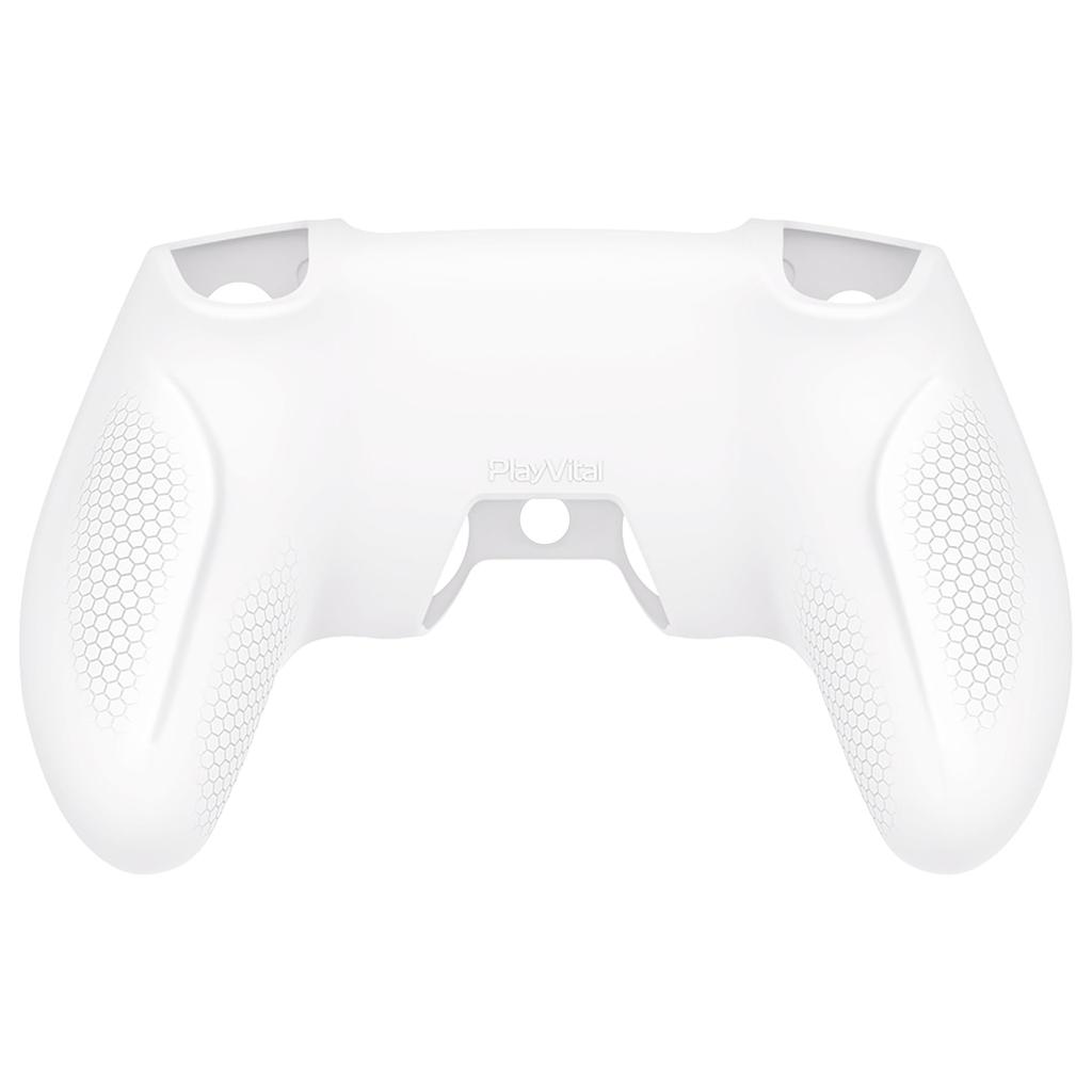 PlayVital Ninja Edition Silicone Cover Skin for PS5 Soft Protective Cover for Fits Charging Station with Protective Cover On Controller, PS5, [White]