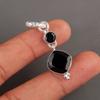 Schwarzer Onyx Edelstein 925 Sterlingsilber Schmuck Handgefertigter Anhänger 1,60" Frauengeschenk PP-9-17