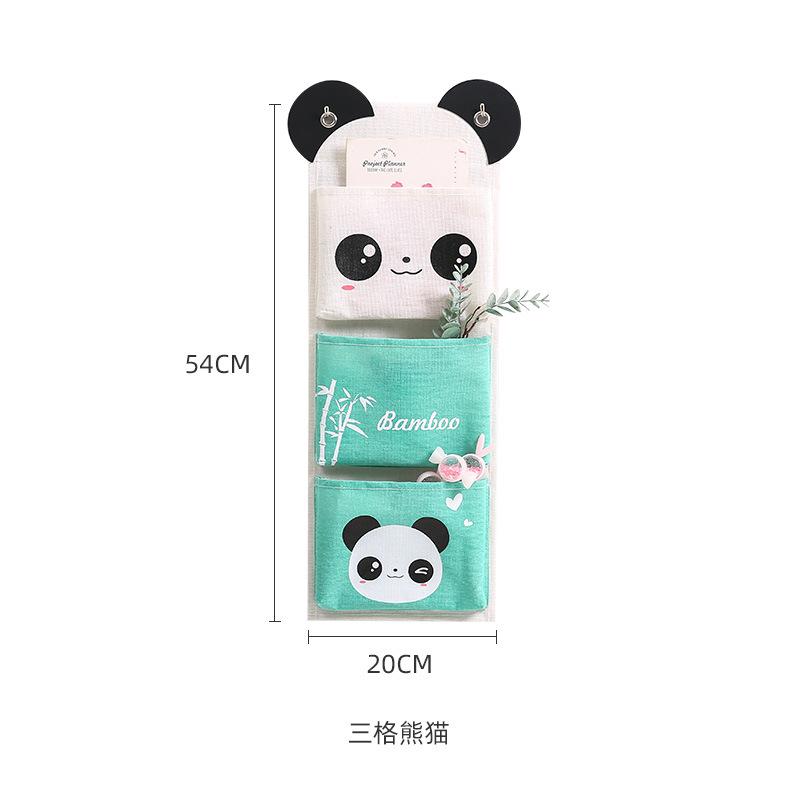 3/5 Pocket Wall Mounted Storage Hanging Bag Cloth Art Bag Cosmetics Toys Sundries Organizer Storage Bag Home Bedroom Hanging Bag