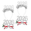 4Pcs New Year Headbands Holiday Party Supplies Festive Number Design Comfortable Fit Christmas Celebration Headwear
