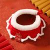 Cat Necklace Chinese-style New Year Knitted Pet Collar Red Adjustable Length Cat Scarf Warm Cat Tie Spring Festival