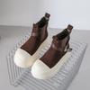[Fanfuna] Retro großköpfige Muffin-Kurzstiefel mit dicker Sohle Damen Nischendesign vielseitige lässige weichsohlige bequeme Kurzstiefel
