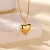 Glossy heart necklace women's copper plated k gold temperament personality design clavicle chain titanium steel necklace