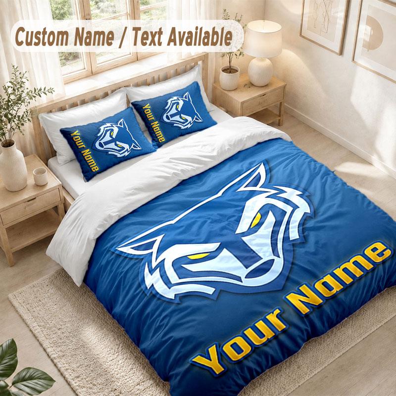 Custom Name Bedding Set 3 PiecesWarrington Wolves Print Duvet Cover + 2 Pillowcases Soft Bed Decor