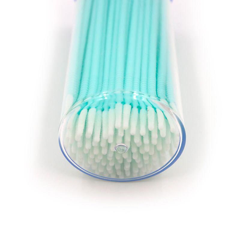 Mint Green Long-tip Cotton Swabs for Eyelash Perming and Nano Tip Cleaning