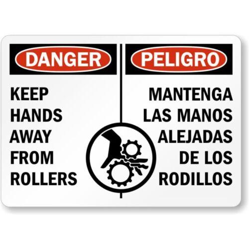 Bilingual Hands Clear Caution Aluminum Weatherproof  SignAluminum 20x30cm（7.8x11.8inch）
