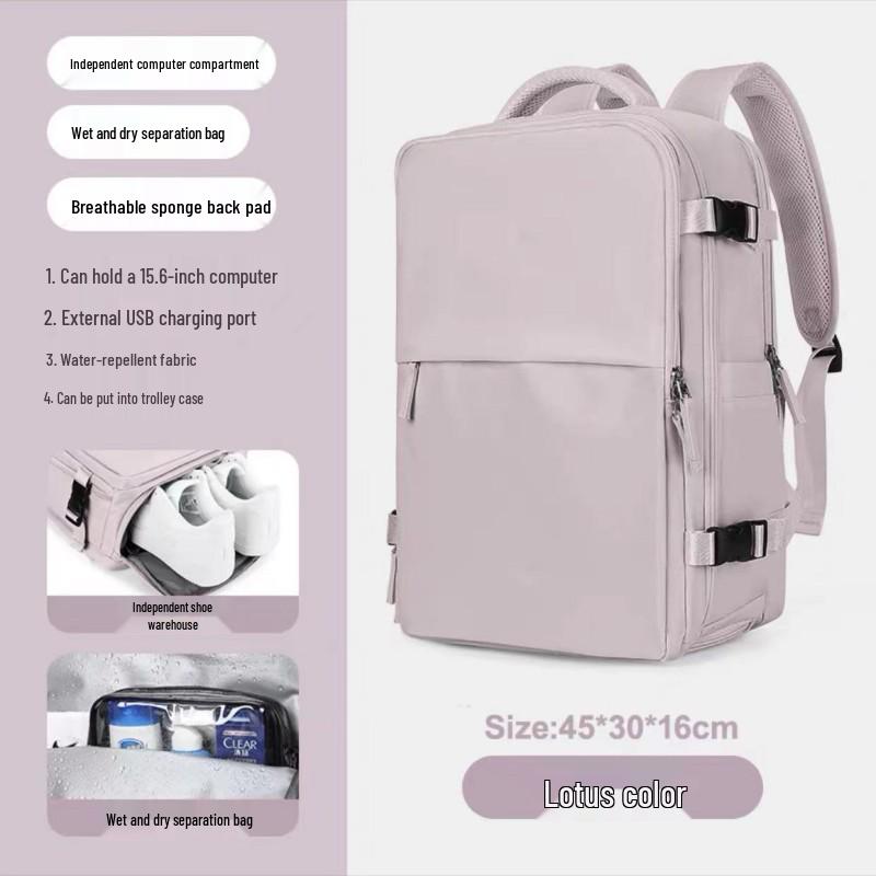 Girls' Extra Large Multifunctional Backpack with Wet/Dry Separation - Nylon, Waterproof, Ideal for Short Trips & School