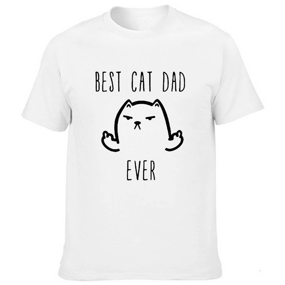 Best Cat Dad Ever Print Funny T Shirt Daddy Father S Day Gift For Husband Casual