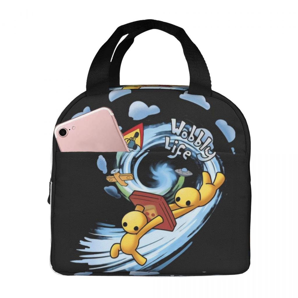 Wobbly Life Gaming Funny Games Insulated Lunch Bag for Women Children Portable Food Boxes Thermal Lunch Box Tote