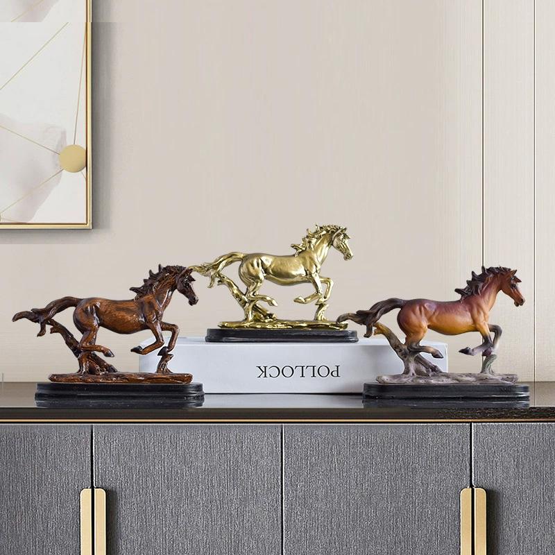 1Pc Craft Decorations Fortune Synthetic Resin Affordable Luxury Horse Ornament Gift Home Decoration