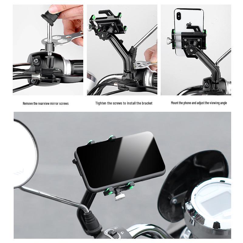 Aluminum Alloy Shockproof Five-Claw Phone Holder for Bikes and Motorcycles