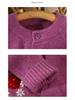 Girls' 100% Cashmere Purple Cardigan - Heavy Duty, Embroidered Knit Sweater for Spring & Autumn.