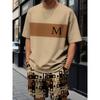 Sommer Herren Paris Print Kurzarm T-Shirt & Shorts Set Rundhals Farbverlauf Kurzarm Damen T-Shirt Shorts Set