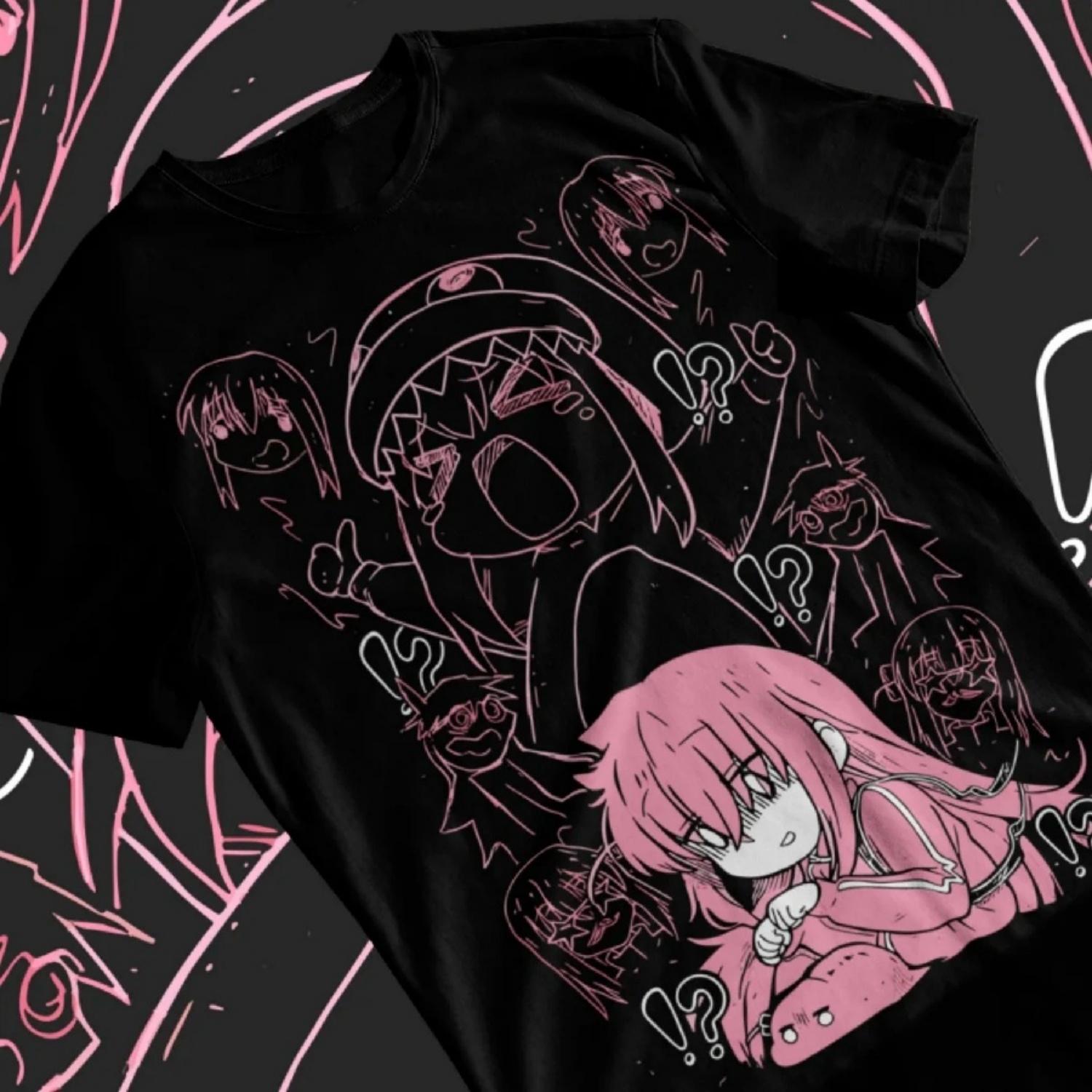 

Hitori Gotou Bocchi the Rock T-shirt Yamada,Nijika Ijichi Anime Girl Soft Tee XXXXXL