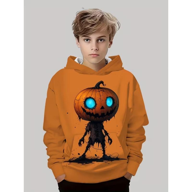 Spring And Autumn Fashion Men's Hoodie Anime Pumpkin Pattern 3D Print Sweatshirt Hoodies Street Casual Boy Sweatshirt Men's Oversized Top Clothing