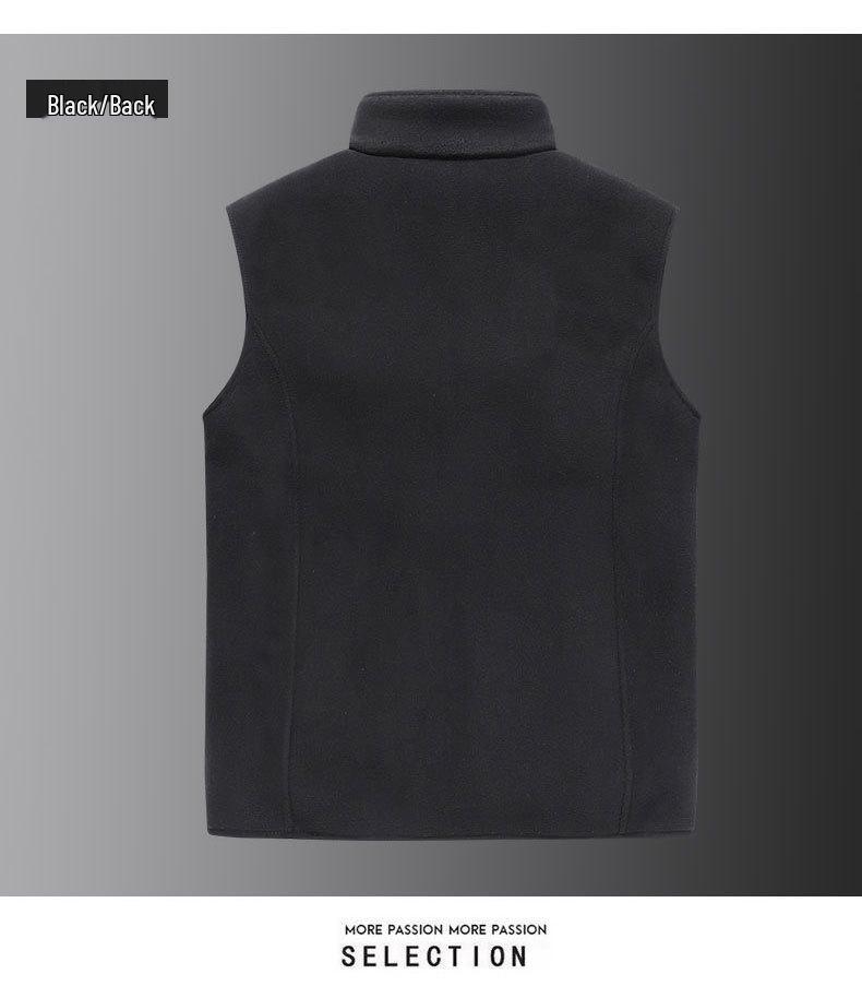 Pánská podzimní a zimní oboustranná fleecová vesta - Stojáček, Zesílená, Hřejivá, Sportovní a ležérní styl.