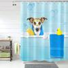 Duck Shower Curtain Cartoon Character Taking A Bath Colorful Drops Backdrop Dots,Cloth Fabric Bathroom Curtains With Hooks