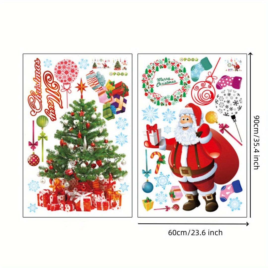 

Рождественская статическая наклейка на окно, клейкая, съемная, виниловая, Дед Мороз, рождественская елка, снеговик, снежинка, олень, сделай сам Pack of 1 разноцветный