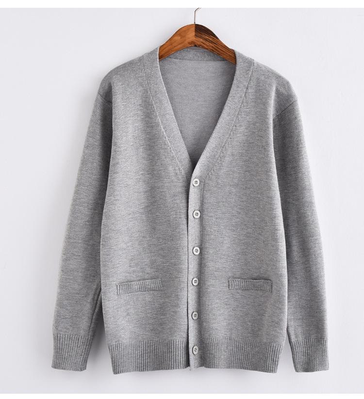 Japanischer Herbst/Winter V-Ausschnitt JK Cardigan: Pullover im Akademiker-Stil mit langen Ärmeln