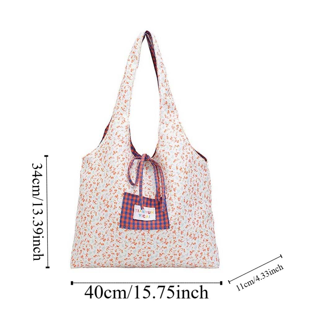 Contrast Color Double-sided Shoulder Pouch Lattice Tote Bag Casual Plaid Cloth Vest Pouch  Storage