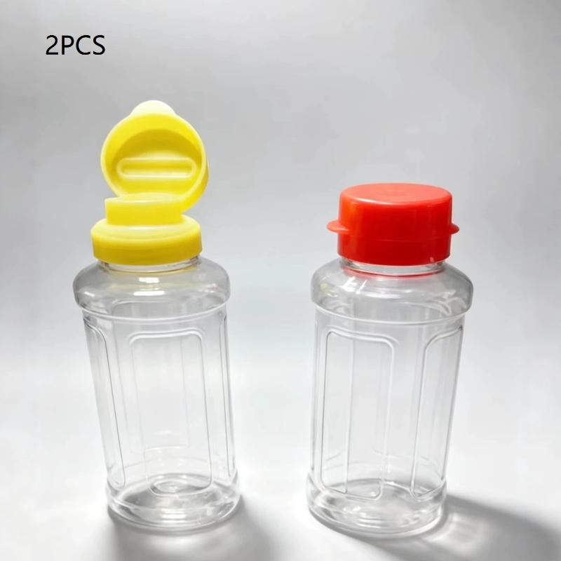 1/2Pcs 290Ml Plastic Condiment Squeeze Bottles Hole Dispensers For Oil Bbq Sauces Paint