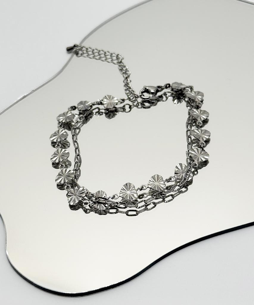 Monoflux Shining Heart Double Chain Bracelet