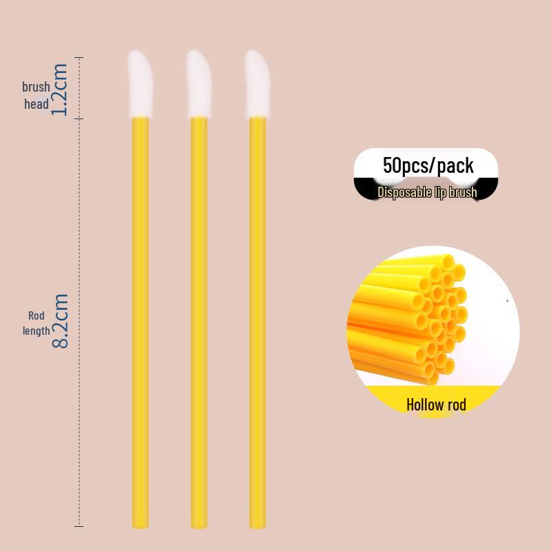 Einweg Hohl-Lippenpinselstiele, 50er-Pack: Tragbare Lippenstift-Make-up-Werkzeuge Pinsel