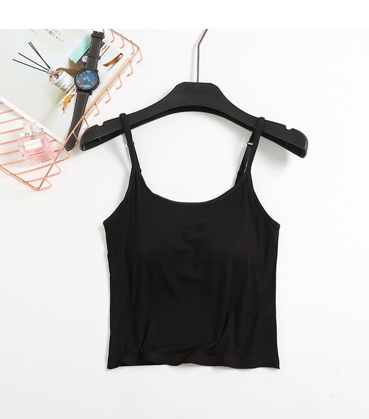 Modal Padded Crop Tank with Bra Cup & High Waist Shorts - Women's Summer Lingerie Set