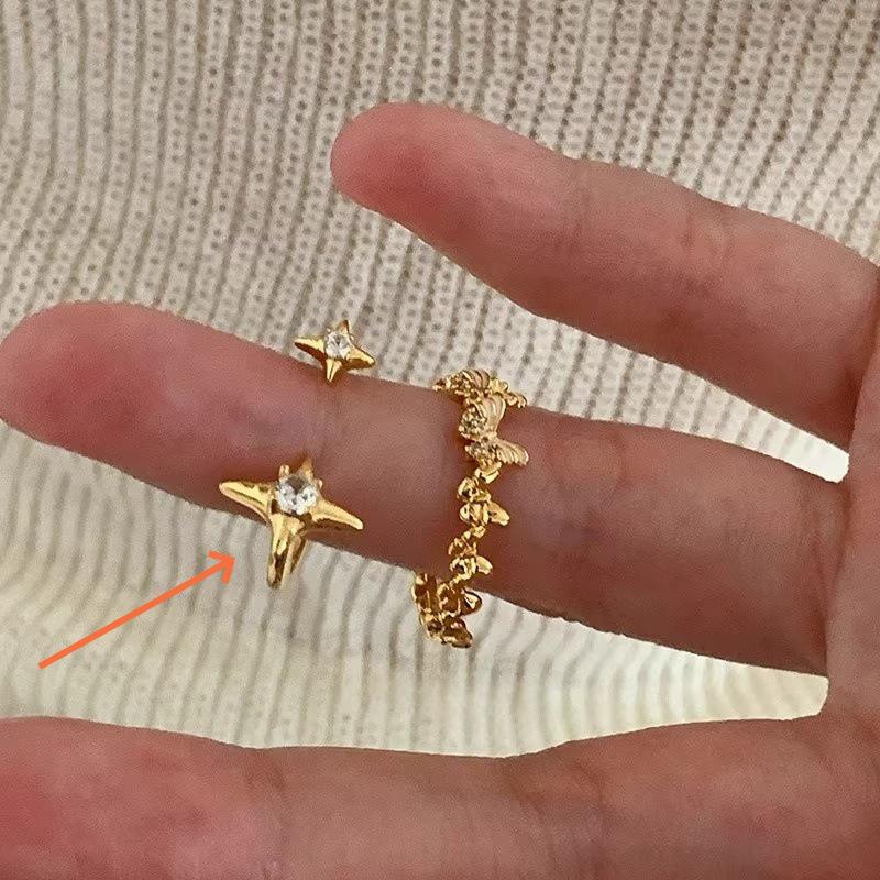 925 Sterlingsilber Unregelmäßiger Edelstein Damen Luxus Zeigefingerring - Nicht Verblassend, Verstellbar, Leichtes Nischendesign.