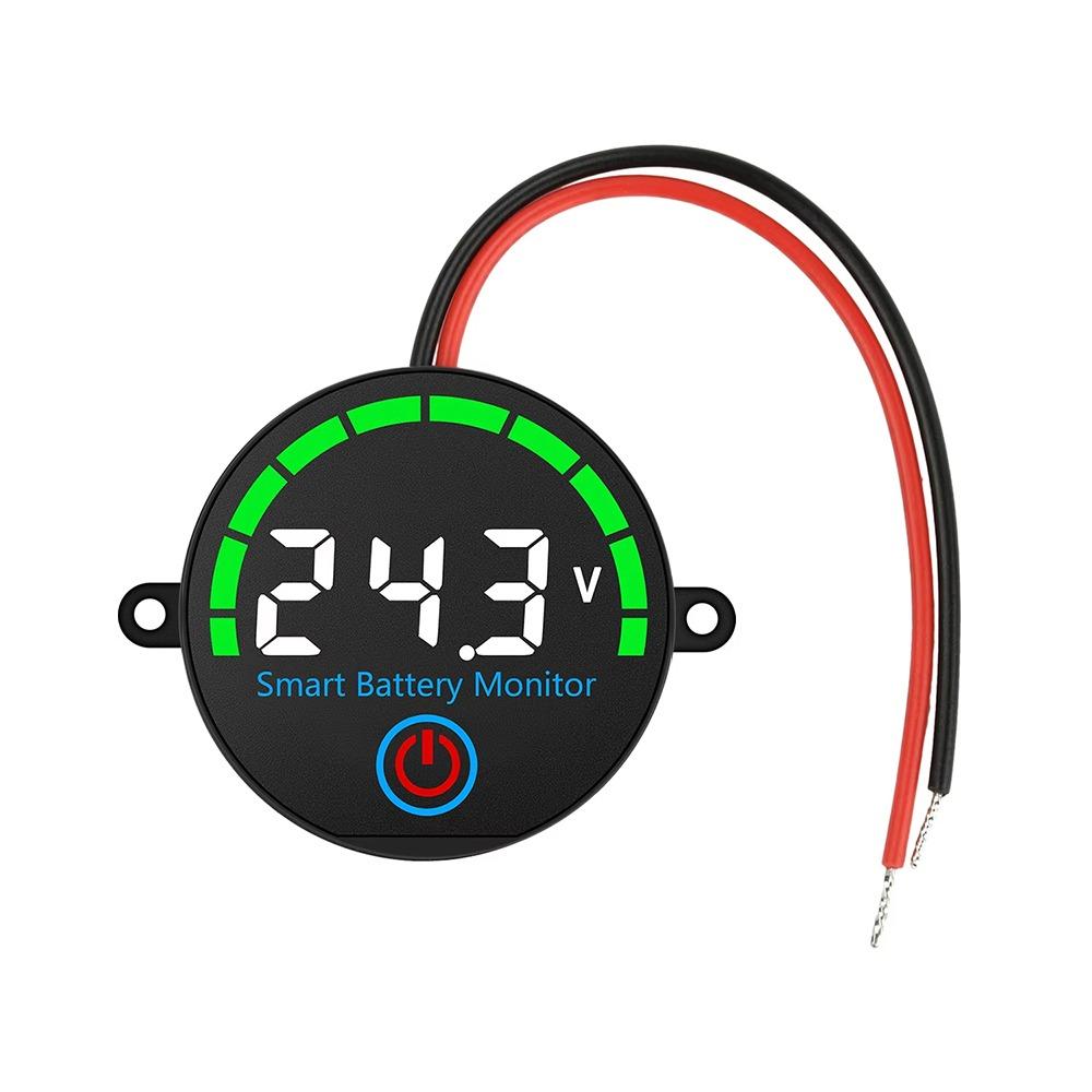 Mini Smart Battery Monitor Round Battery Tester Professional Battery Voltmeter