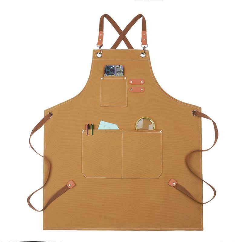 Водонепроницаемый и маслостойкий холщовый фартук: Кухня, Кофейня, Садоводство, Рабочая одежда из денима
