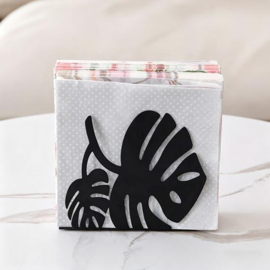 Monstera Metal Napkin Holder Tropical Monstera Leaf Freestanding Tissue Dispenser for Kitchen Countertop Dining Table