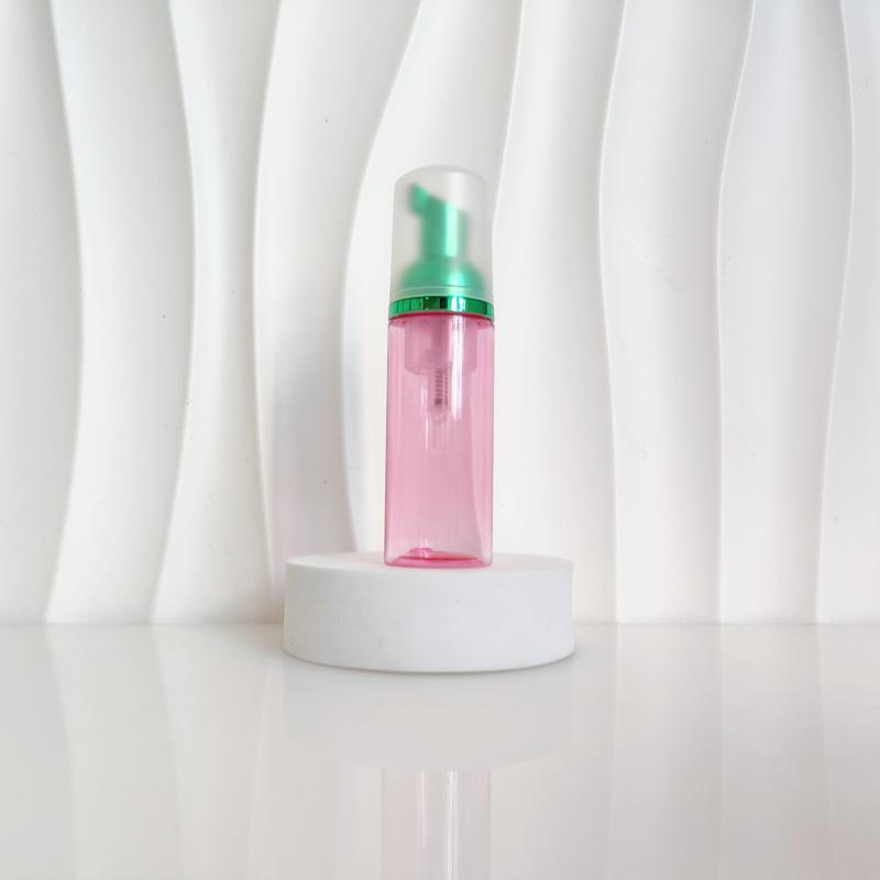 60ml Red Translucent Mousse Dispenser: Cosmetic Brush Foam Bottle for Face Wash and Travel Use