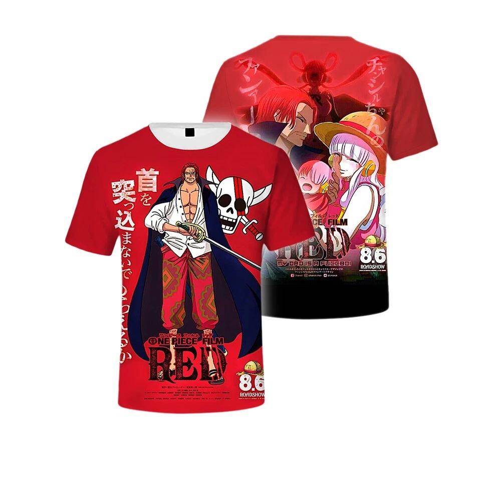 One Piece Shanks Cosplay Anime Manga T-Shirt Tee Costumes Undershirt Polyester 4XL