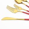 1pcs Dinnerware Mirror Stainless Steel Cutlery Set Red Gold Flatware Set Dessert Knife Spoons Forks Silverware Kitchen Tableware Set