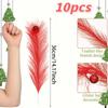 10Pcs Christmas Tree Decorations Picks With Red Ball Xmas Artificial Stems Christmas Home Wreath Craft Decoration Supplies