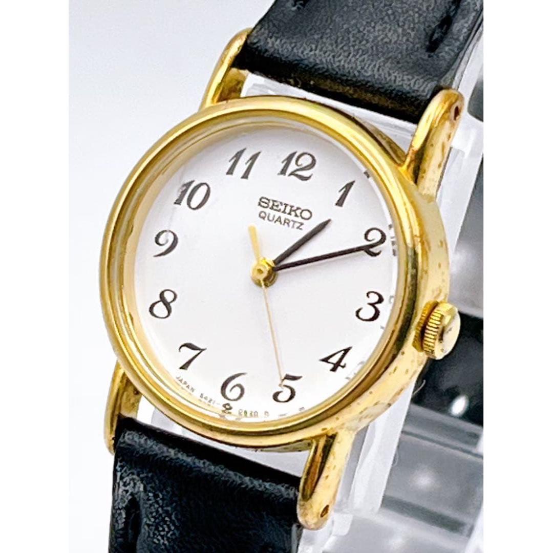 Used SEIKO Watch Working Item 5421-0120 Battery Replaced White