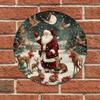 Metal Tin Sign Santa and Friends Hanging Wall Decor for Indoor Outdoor Farmhouse