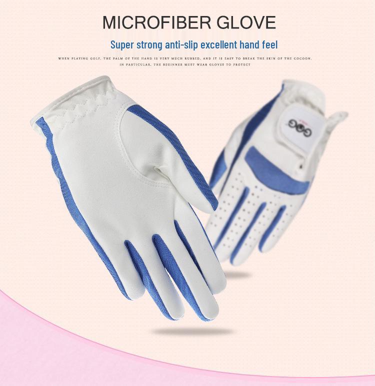 GOG Children's High-Quality Golf Gloves, Fiber Cloth, Unisex, Blue & Pink.
