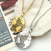 Jewelry Titanium Steel Double-Sided Hollow Gold Map Pendant Vacuum Electroplating 18K Necklace Female
